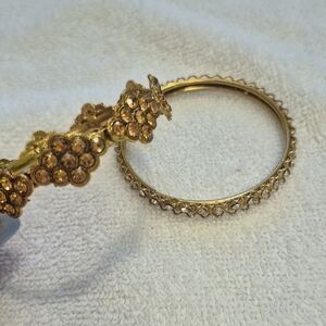 Elegant Gold-Tone Bangle & Rhinestone Bangle